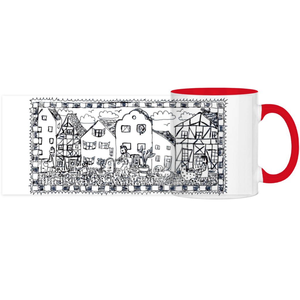Panorama Tasse zweifarbig Häuser – Bild 4