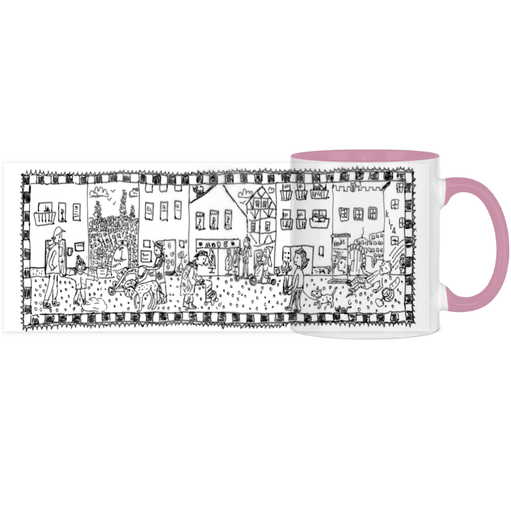 Panorama Tasse zweifarbig Strasse – Bild 6