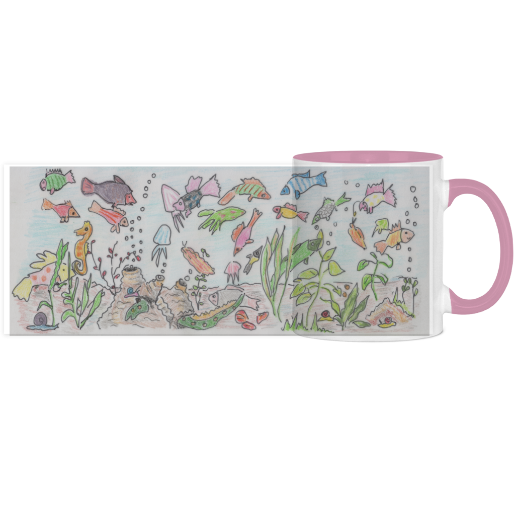Panorama Tasse zweifarbig Fische – Bild 5