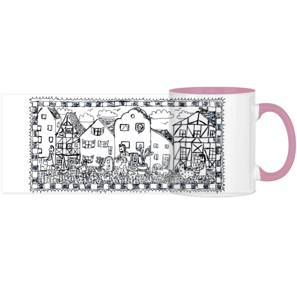 Panorama Tasse zweifarbig Häuser – Bild 5