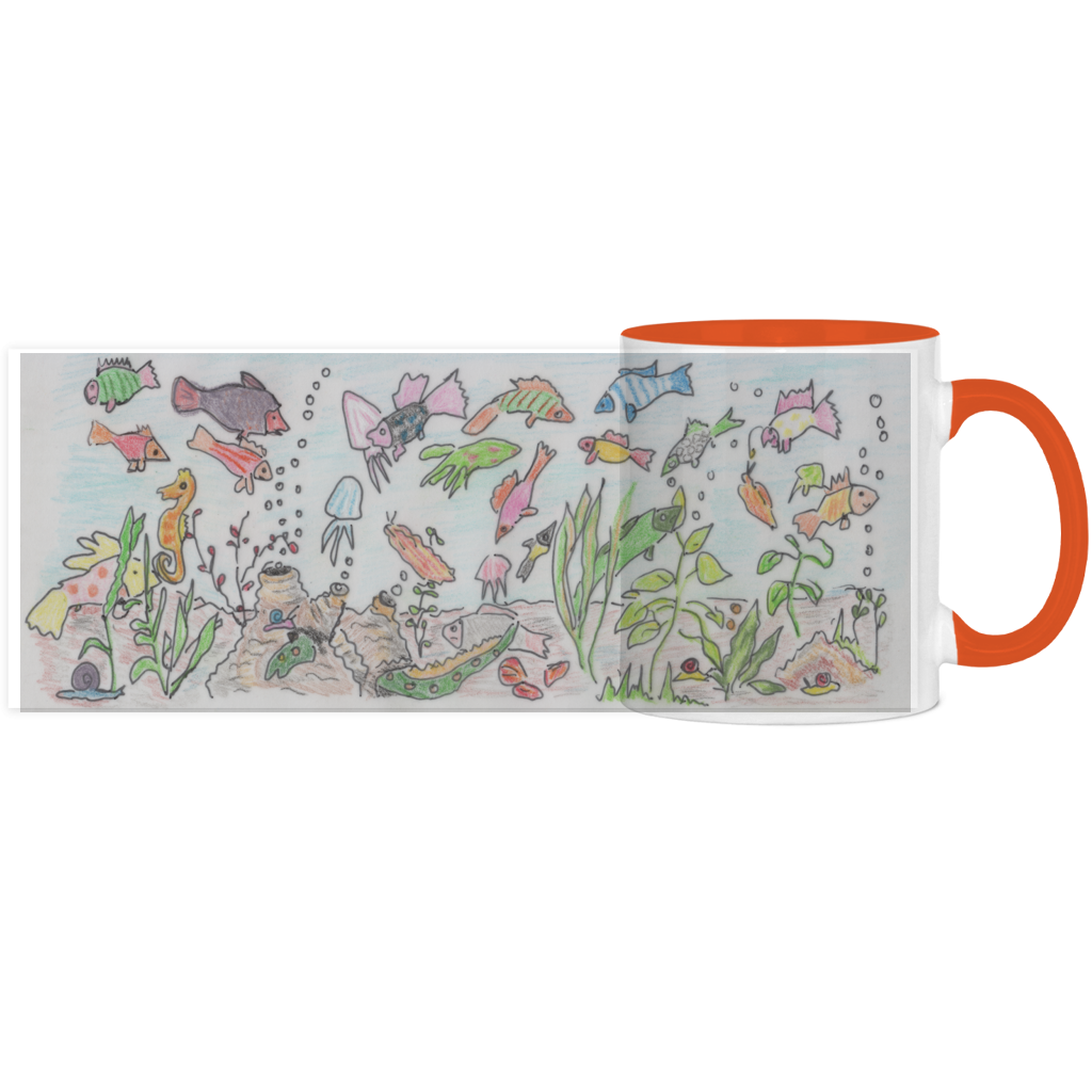 Panorama Tasse zweifarbig Fische – Bild 6