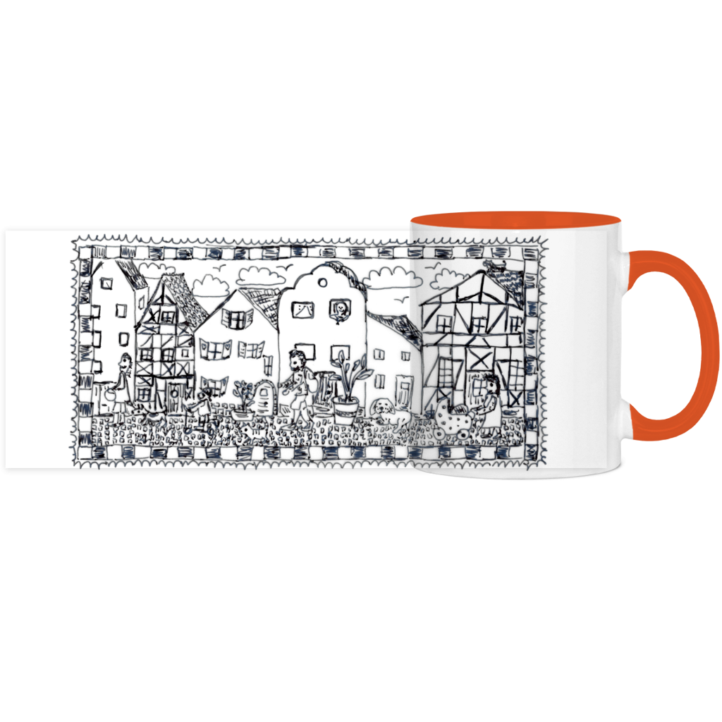 Panorama Tasse zweifarbig Häuser – Bild 6