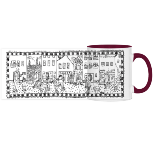 Panorama Tasse zweifarbig Strasse