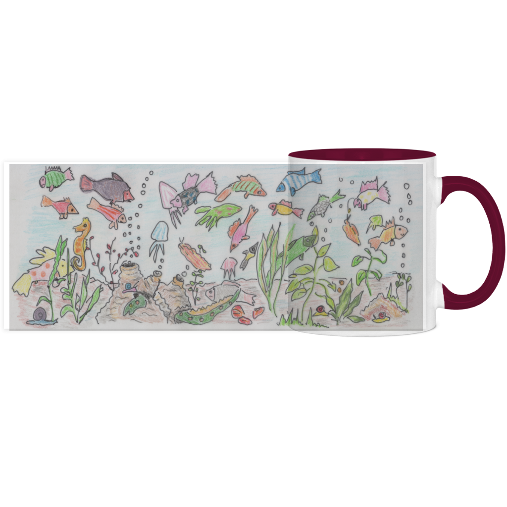 Panorama Tasse zweifarbig Fische – Bild 7