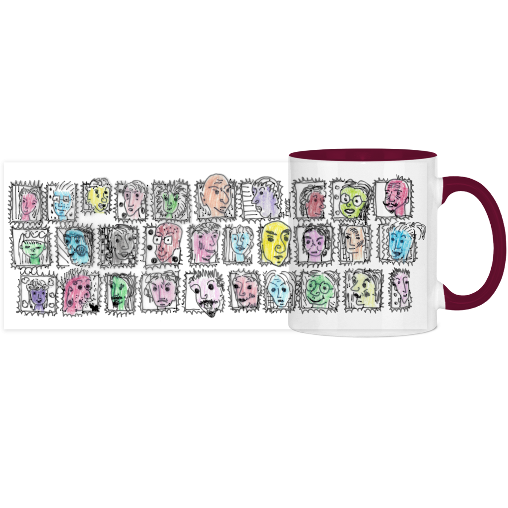 Panorama Tasse zweifarbig Köpfe – Bild 7