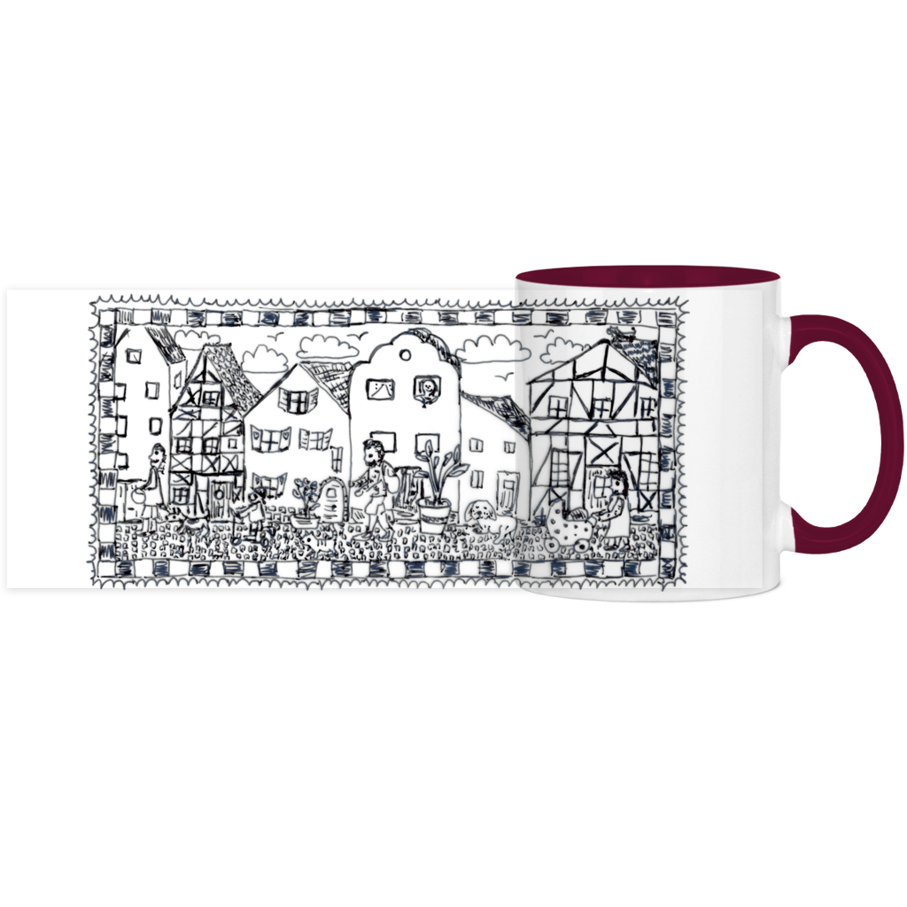 Panorama Tasse zweifarbig Häuser – Bild 7