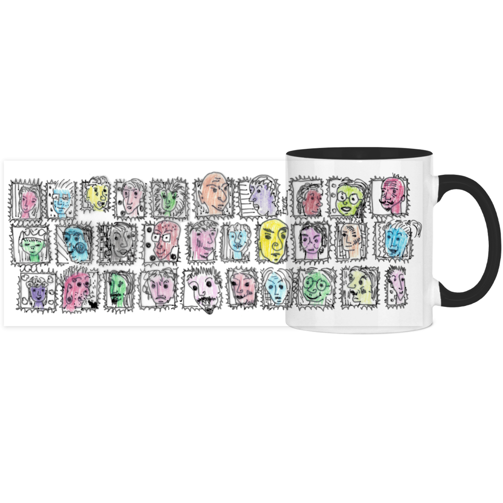 Panorama Tasse zweifarbig Köpfe – Bild 8