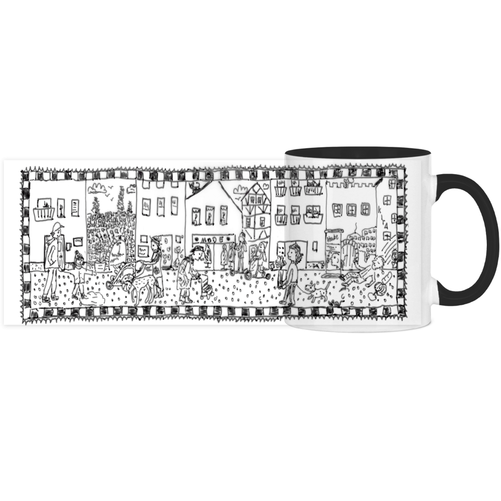 Panorama Tasse zweifarbig Strasse – Bild 8