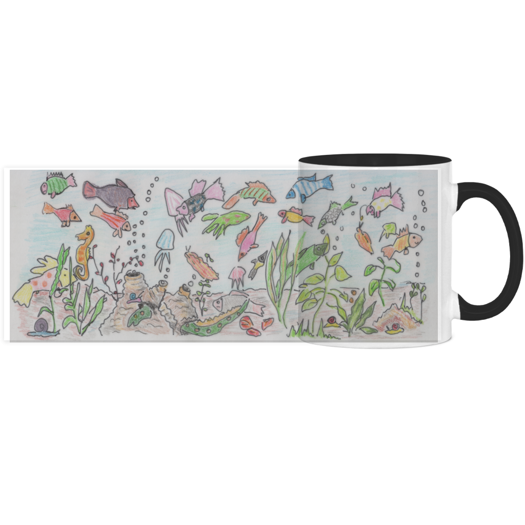 Panorama Tasse zweifarbig Fische – Bild 8