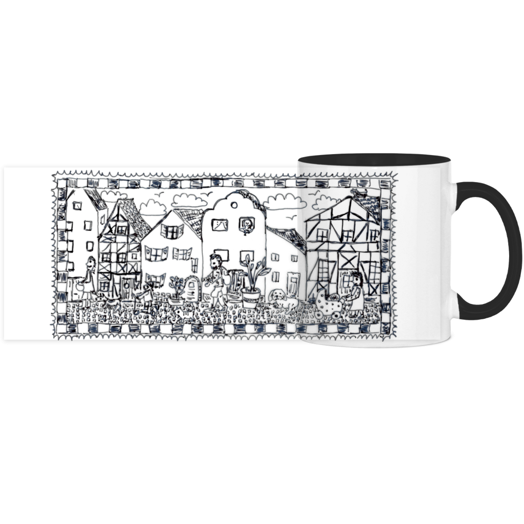 Panorama Tasse zweifarbig Häuser – Bild 8