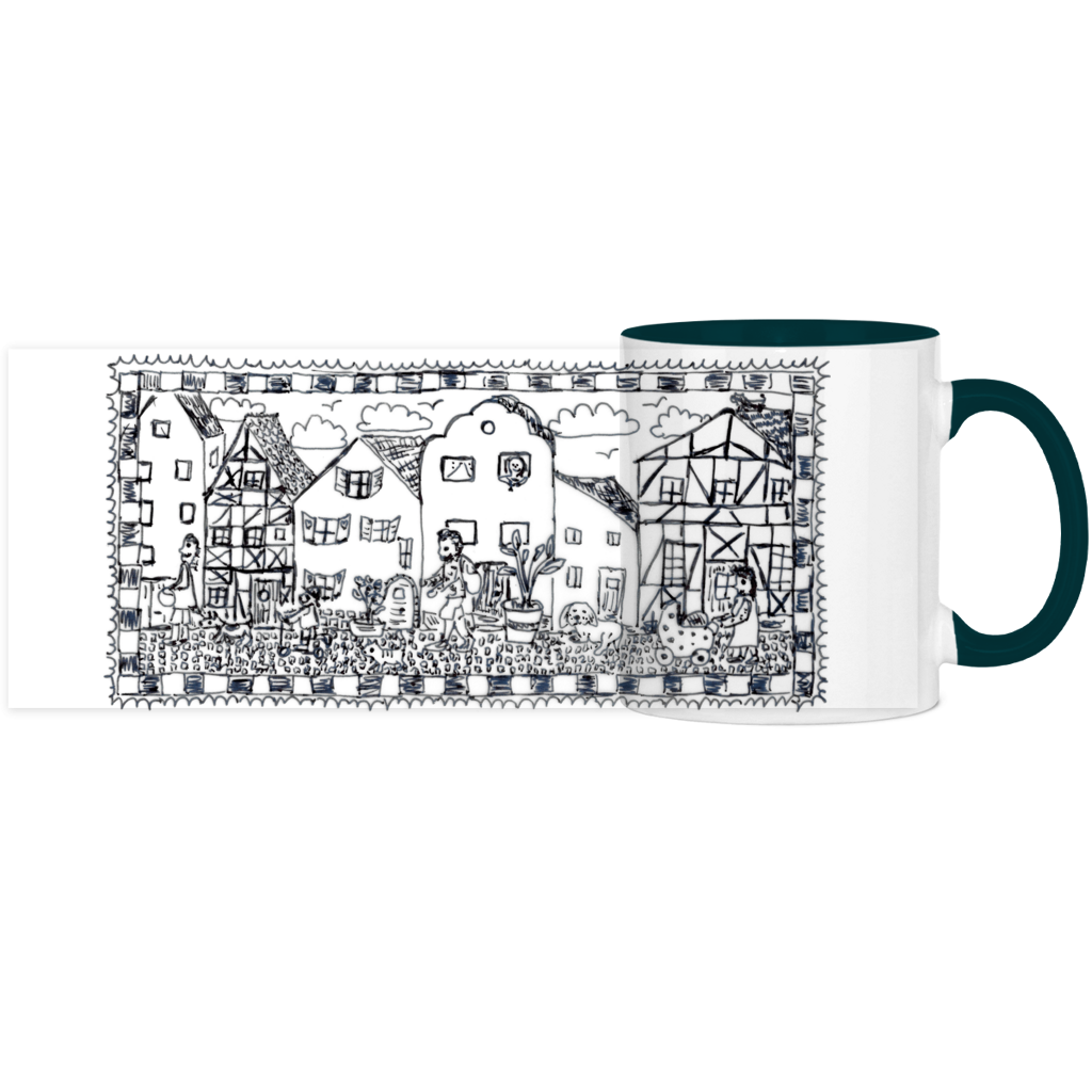 Panorama Tasse zweifarbig Häuser – Bild 9