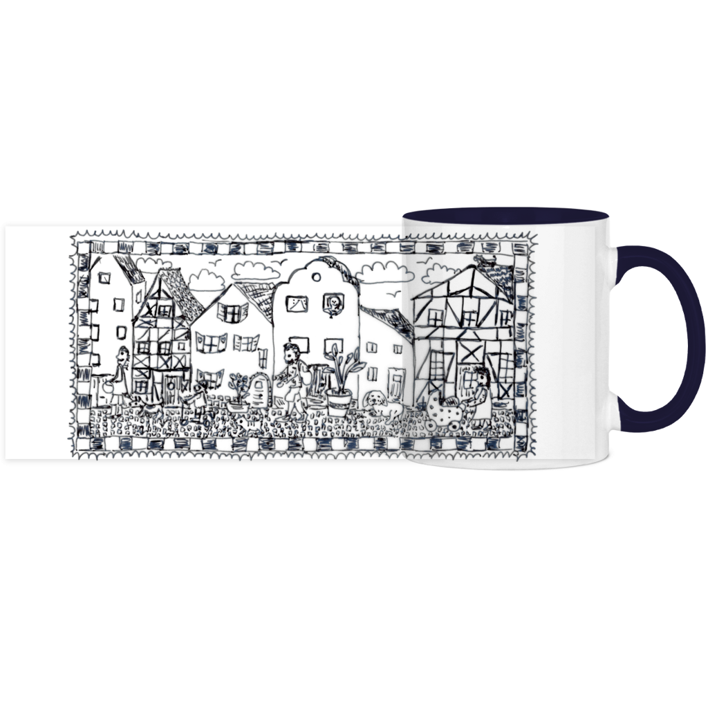 Panorama Tasse zweifarbig Häuser – Bild 10