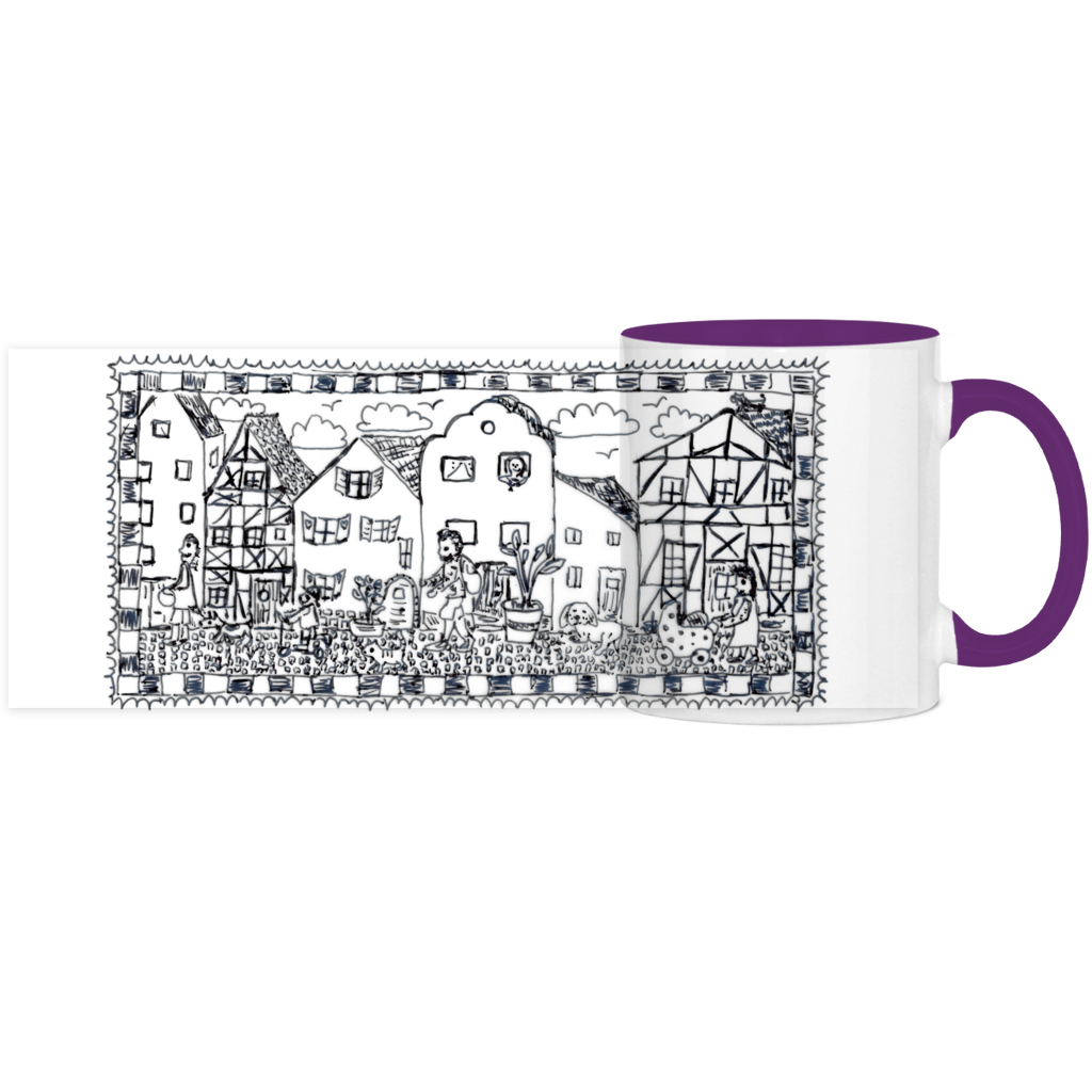 Panorama Tasse zweifarbig Häuser – Bild 13