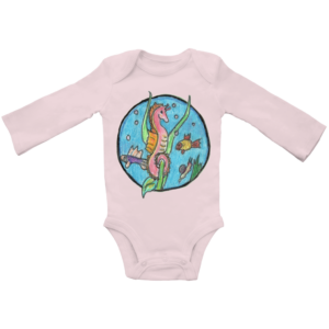 Baby Bio Bodysuite Langarm Seepferdchen