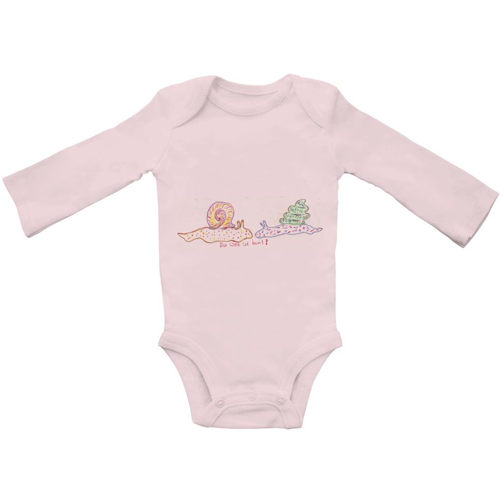 Baby Bio Bodysuite Langarm Die Welt ist Bunt - Schnecken – Bild 2