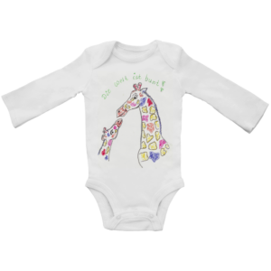 Baby Bio Bodysuite Langarm Die Welt ist Bunt - Giraffen
