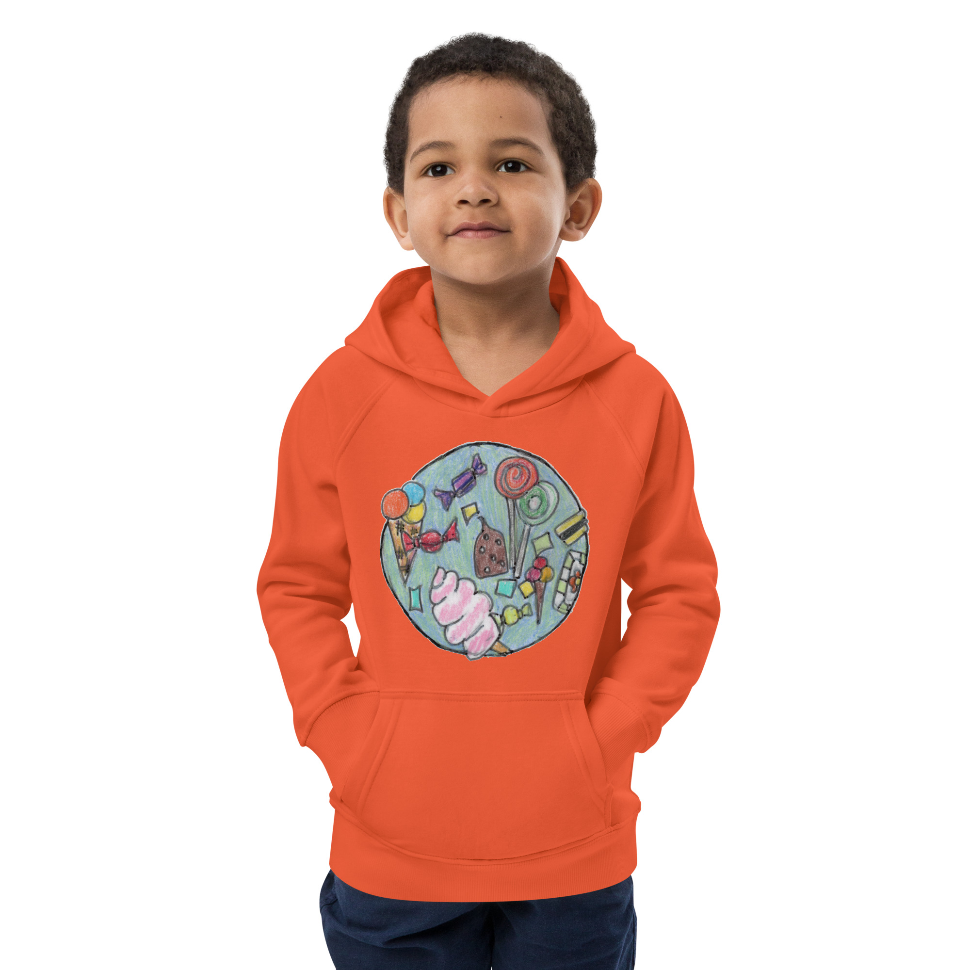Öko-Kapuzenpullover für Kinder - Motiv Süßes - Druck vorne – Bild 5