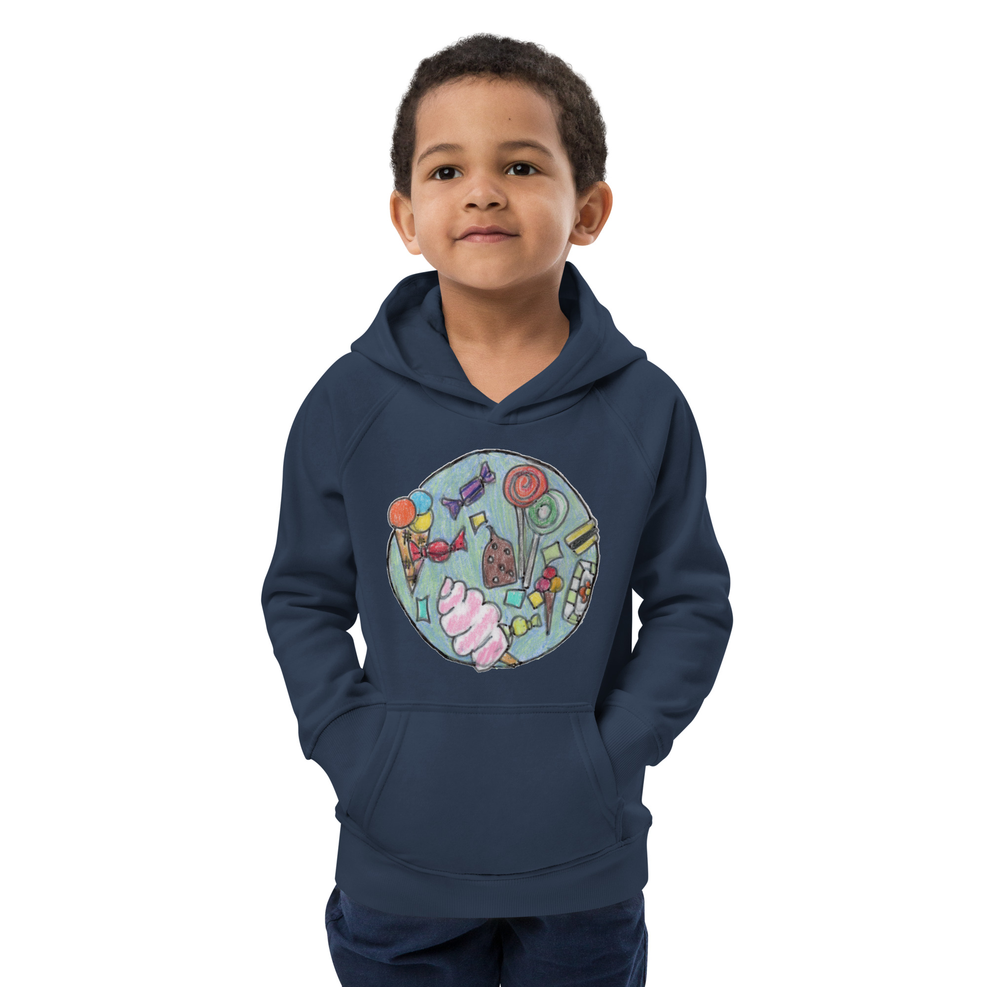 Öko-Kapuzenpullover für Kinder - Motiv Süßes - Druck vorne – Bild 3