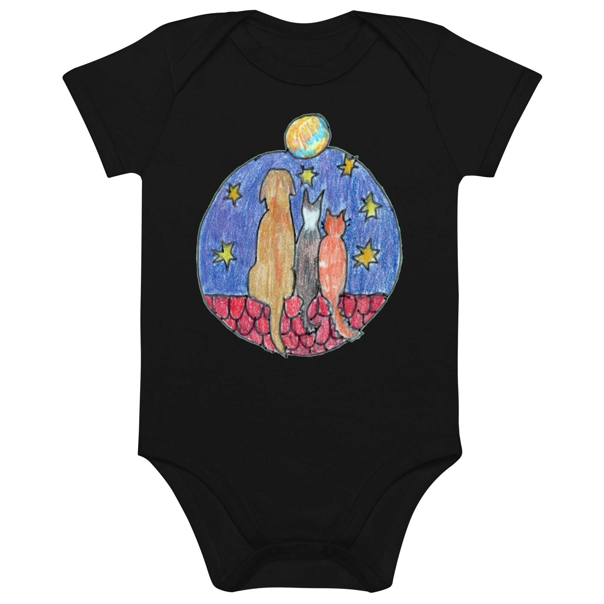 Babystrampler aus Bio-Baumwolle - Motiv Freunde