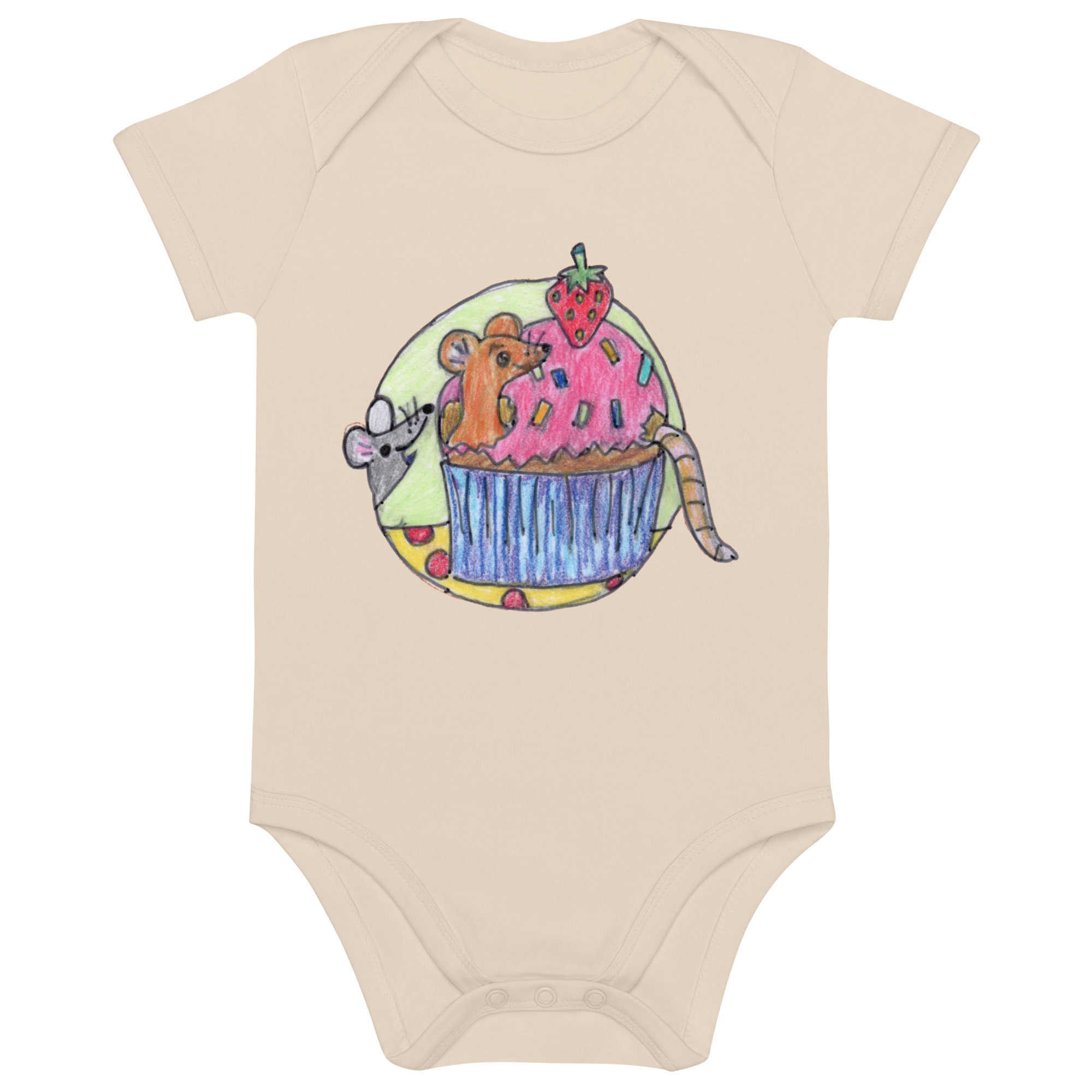 Babystrampler aus Bio-Baumwolle - Motiv Mäuse