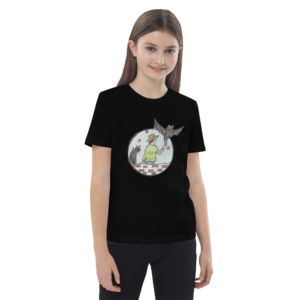 Bio-Baumwoll-T-Shirt für Kinder - Motiv Fledermaus - Druck vorne