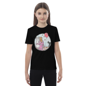 Bio-Baumwoll-T-Shirt für Kinder - Motiv Ziege - Druck vorne