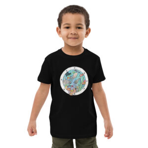 Bio-Baumwoll-T-Shirt für Kinder - Motiv Bullauge – Druck vorne