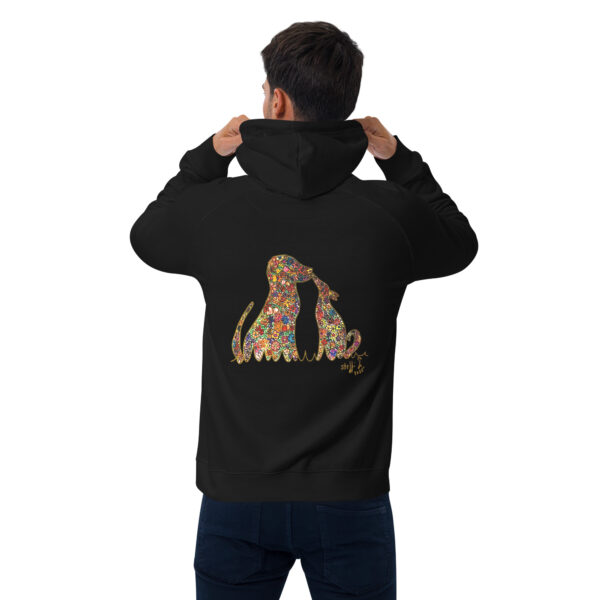 Bio Hoodie dunkel - Motiv Blumenhunde – Bild 3