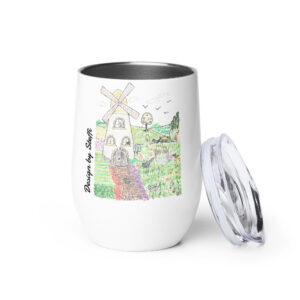 Weinbecher - Motiv Windmühle